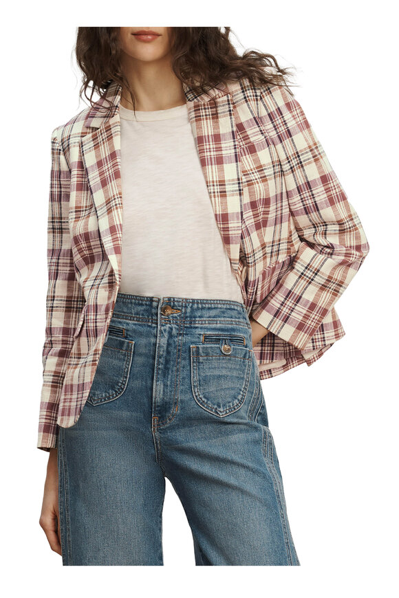 Veronica Beard Tyra Orchid Plaid Dickey Jacket - view 4