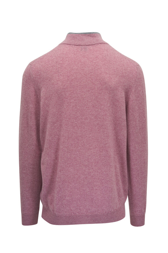 Fedeli - Pink Cashmere Quarter Zip Pullover