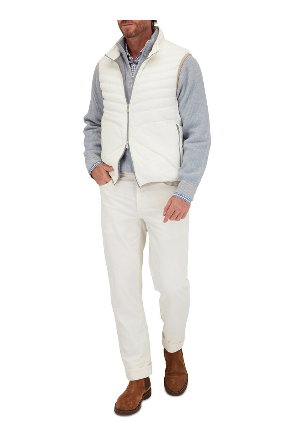 Brunello Cucinelli - White Nylon Down Vest