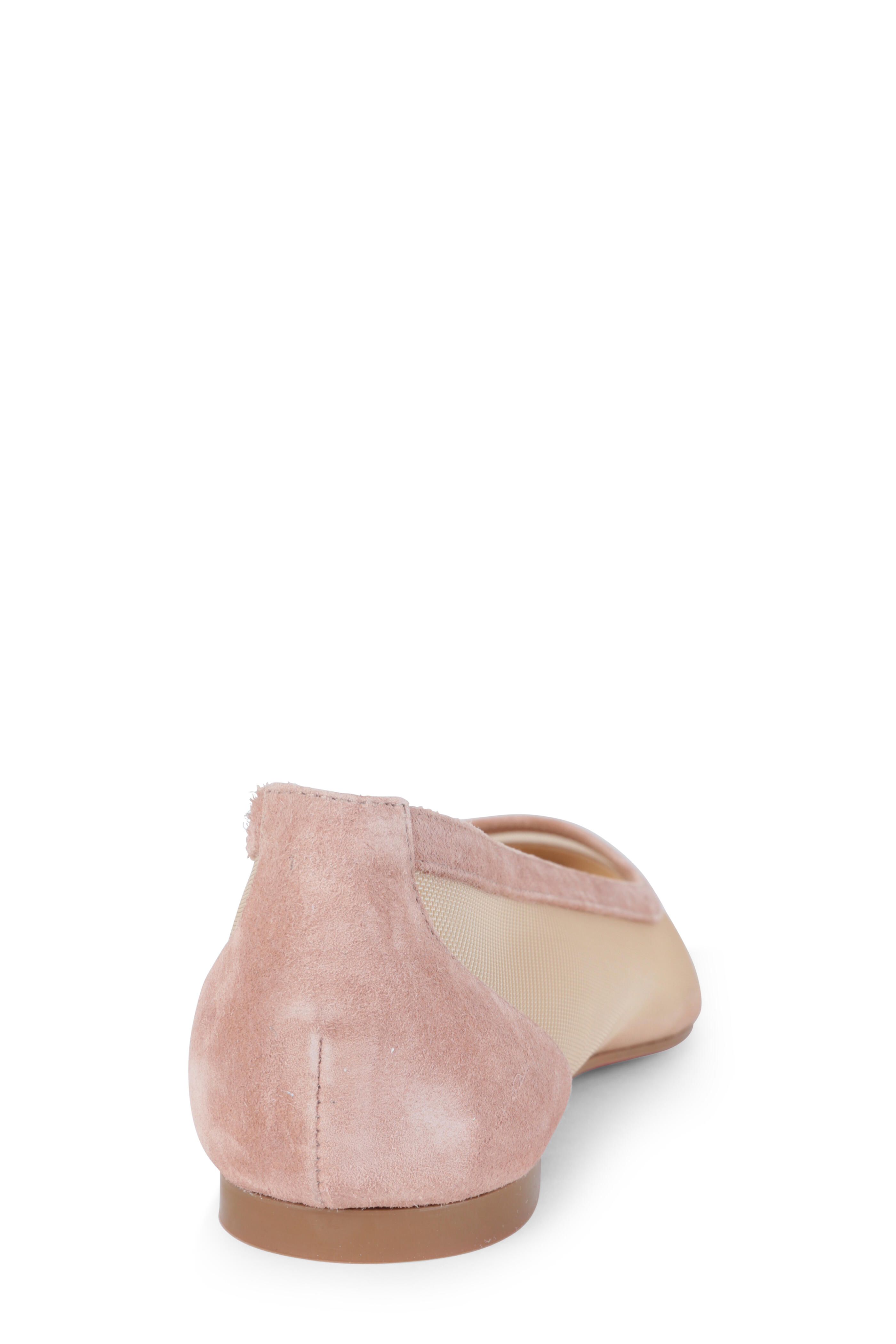 Christian Louboutin - Galativi Nude Mesh & Suede Pointed Flat