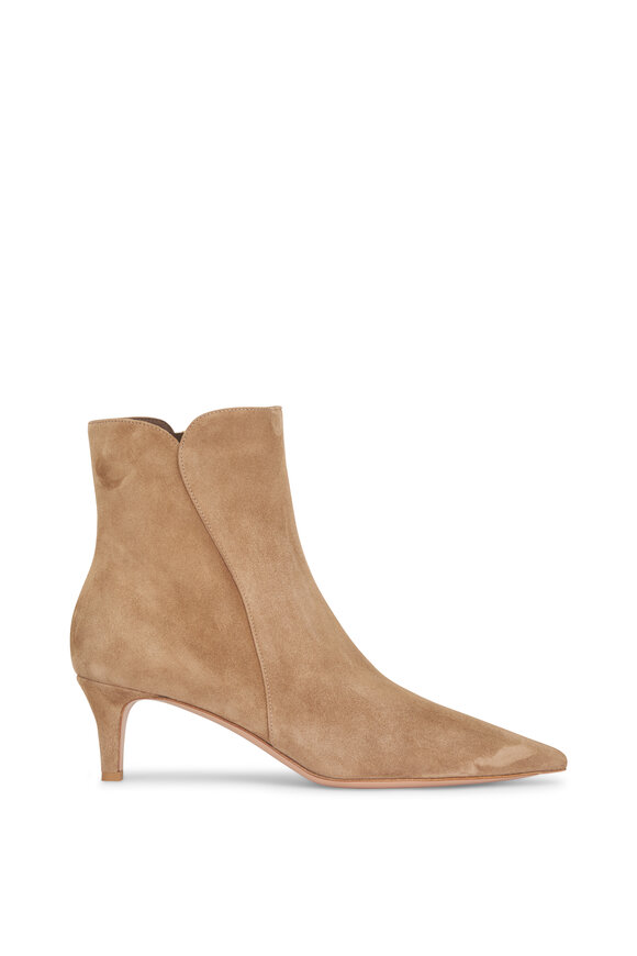 Gianvito Rossi Levy Camoscio Beige Suede Bootie, 55mm - view 3