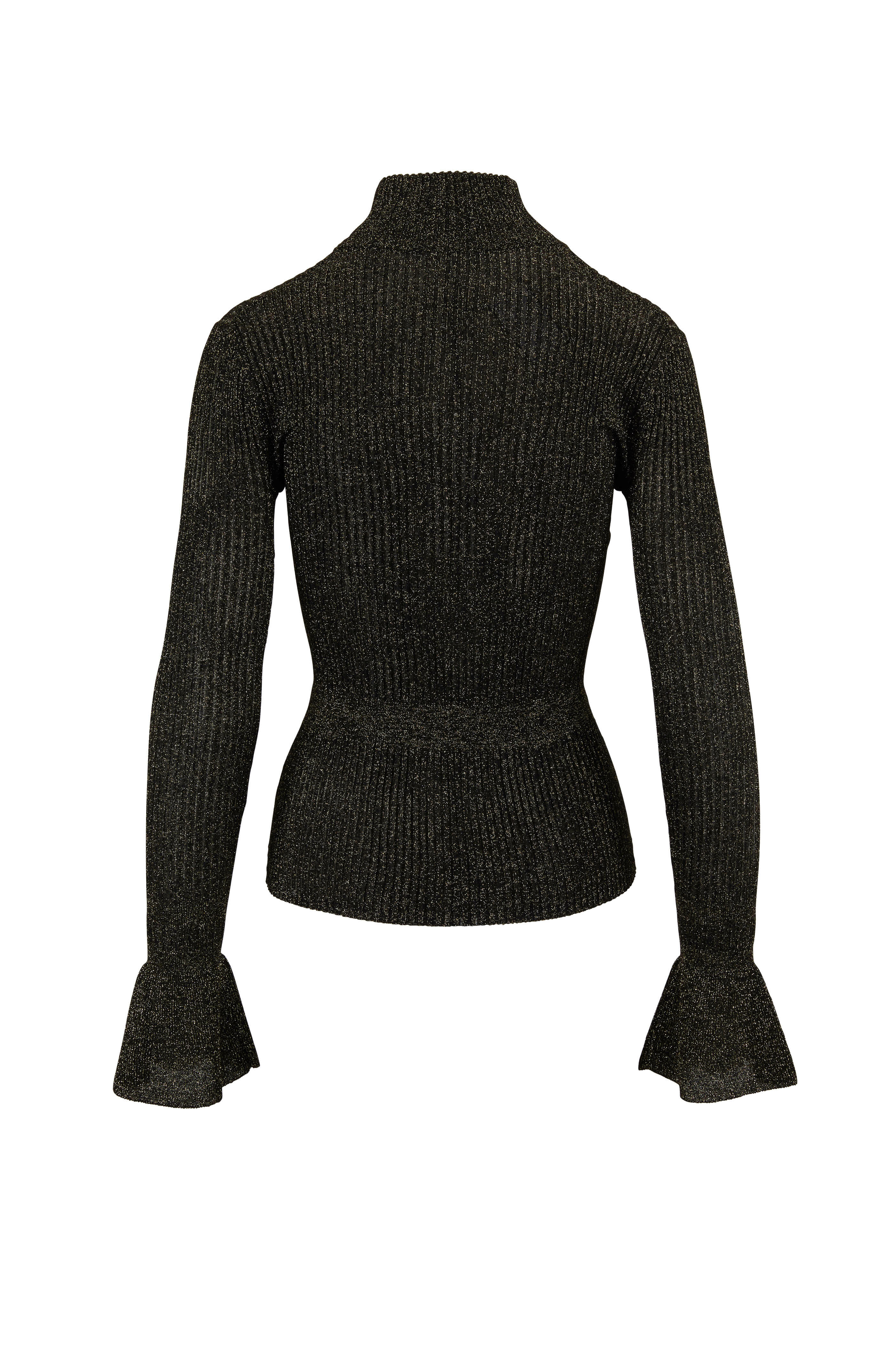 Veronica Beard - Lilia Black Metallic Turtleneck