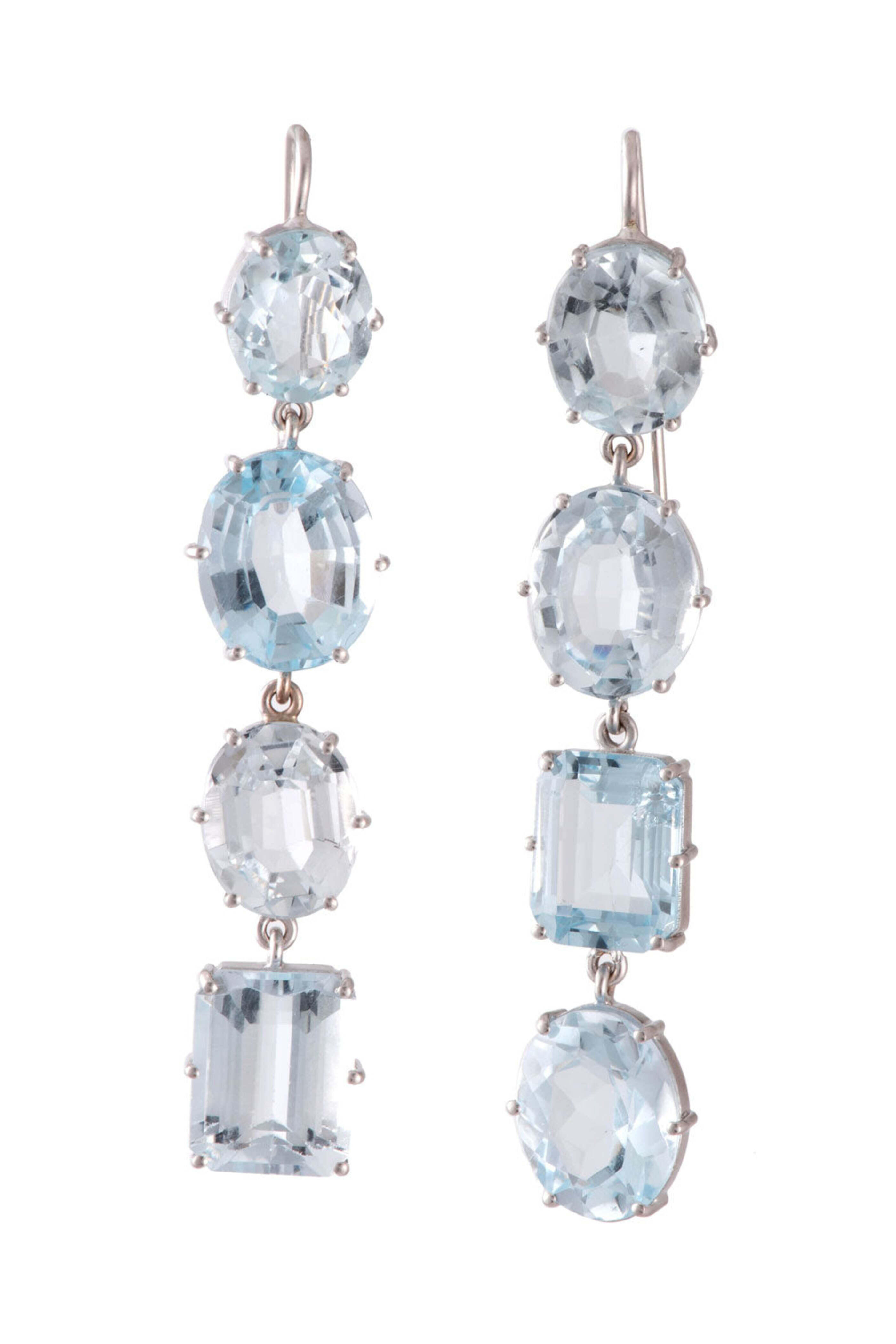 Sylva & Cie - Vintage Blue Topaz Earrings