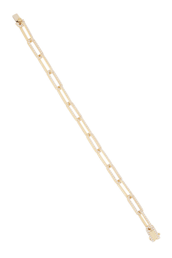 Kai Linz 18k Yellow Gold White Diamond Link Bracelet