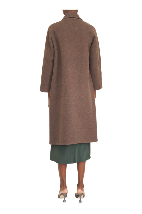 Peter Cohen Fall Bark Brown Double Faced Wool Coat - view 3