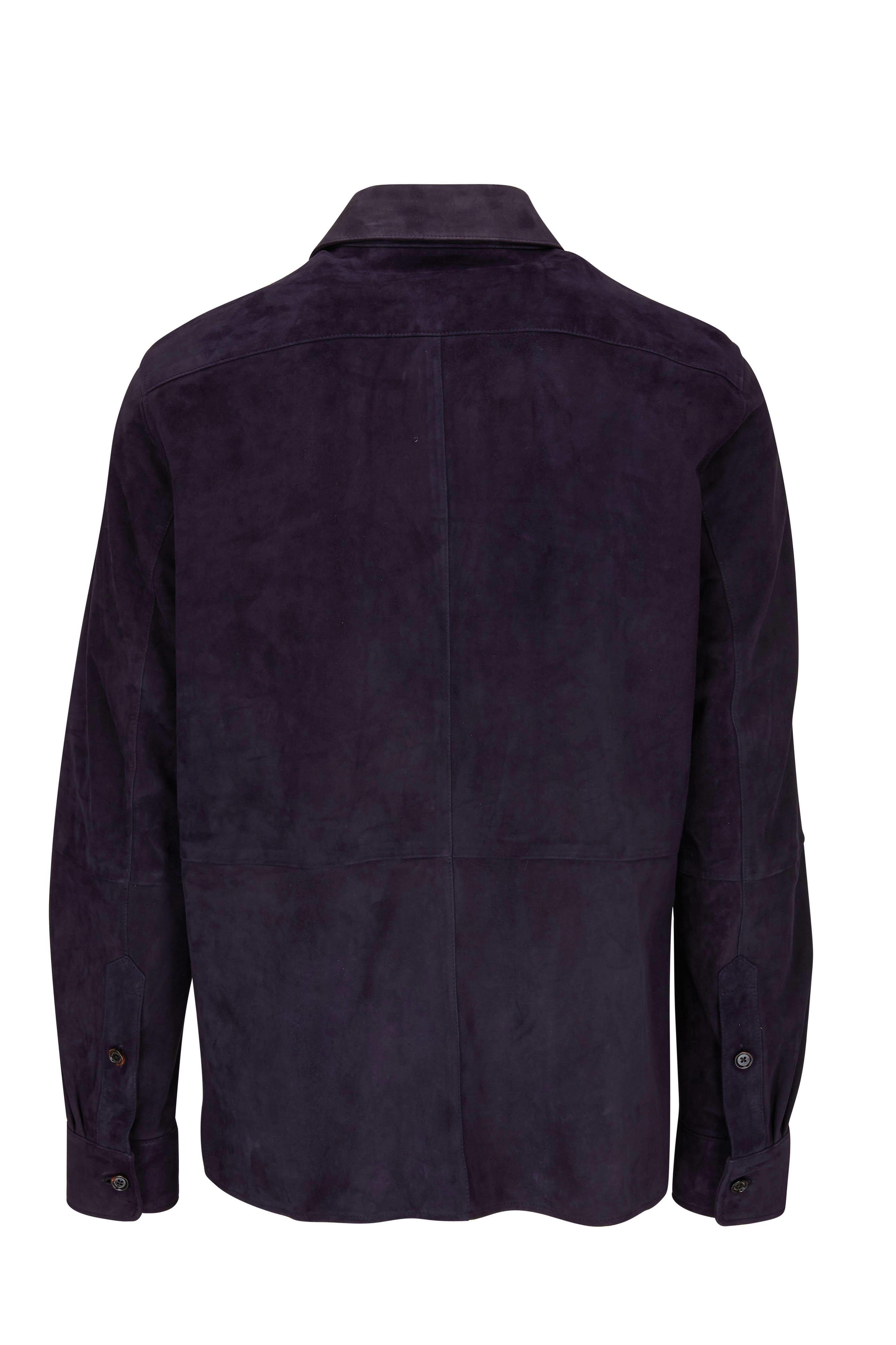 Ralph Lauren Purple Label - Navy Suede Overshirt