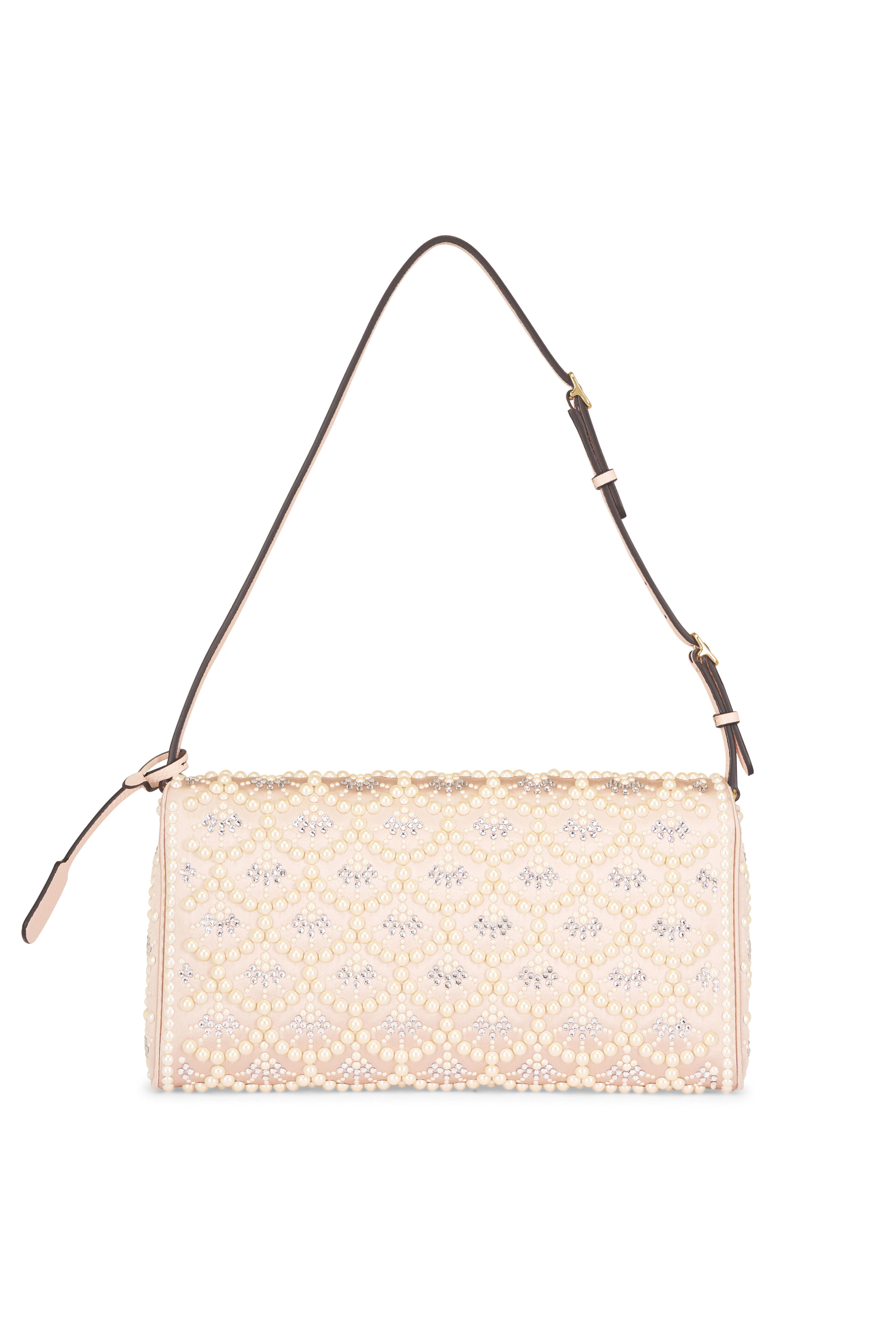 Valentino Garavani - Small Devain Pearl & Rhinestone Shoulder Bag - view 2