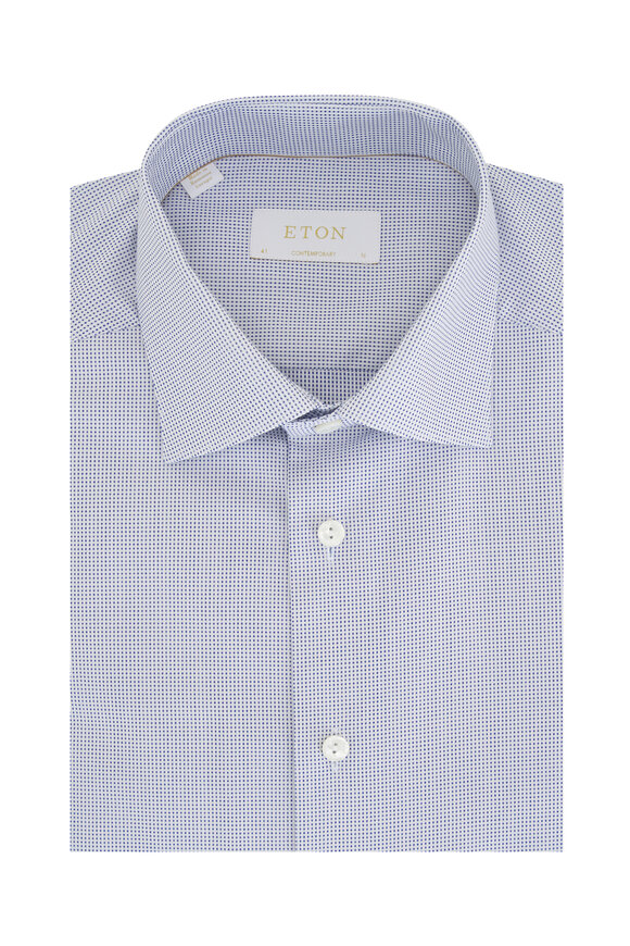 Eton - Light Blue Pin Dot Contemporary Dress Shirt 