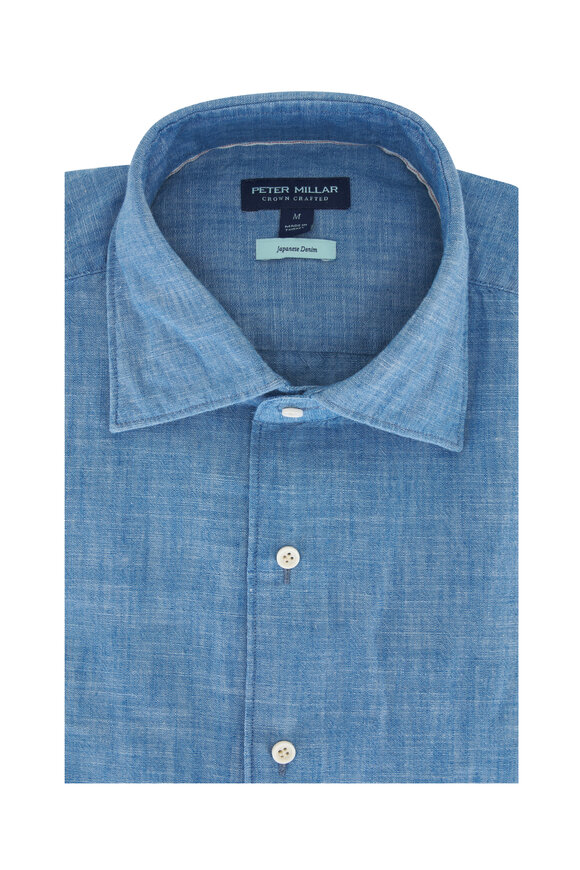 Peter Millar Japanese Selvedge Light Chambray Sport Shirt