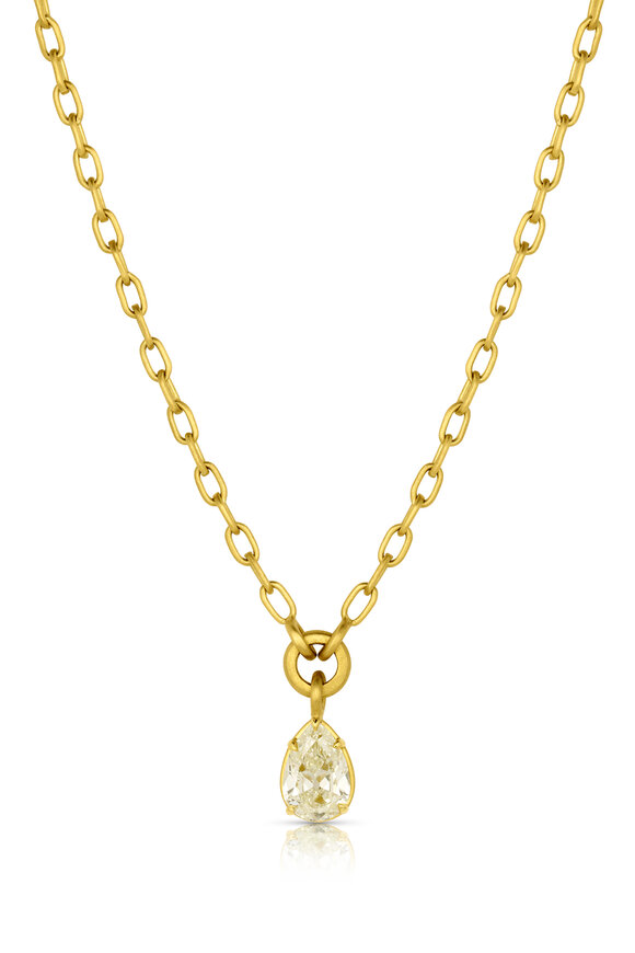 Leigh Maxwell 18k Yellow Gold Pear Shape Diamond Necklace - view 1