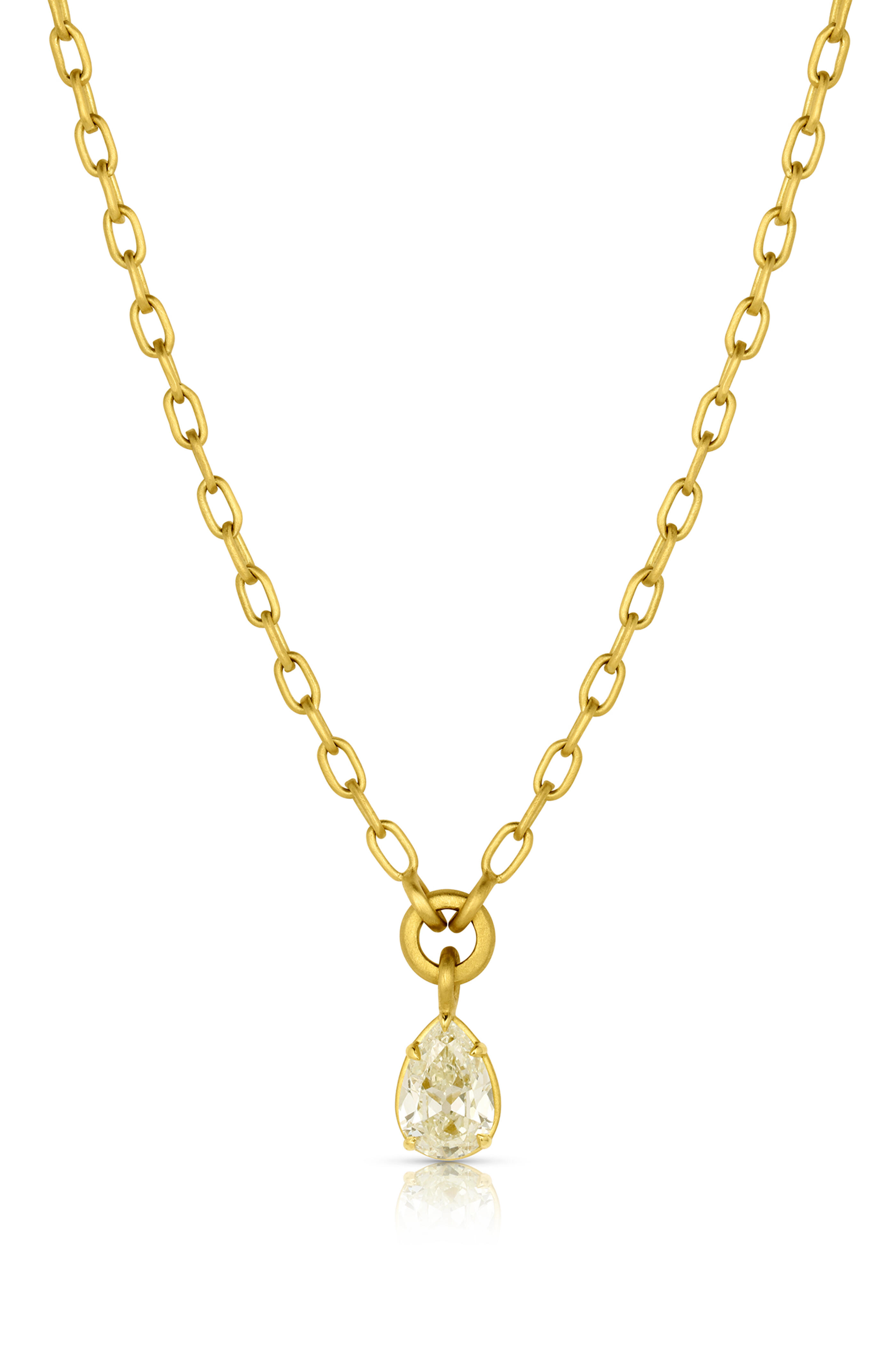 Leigh Maxwell - 18k Yellow Gold Pear Shape Diamond Necklace - view 1