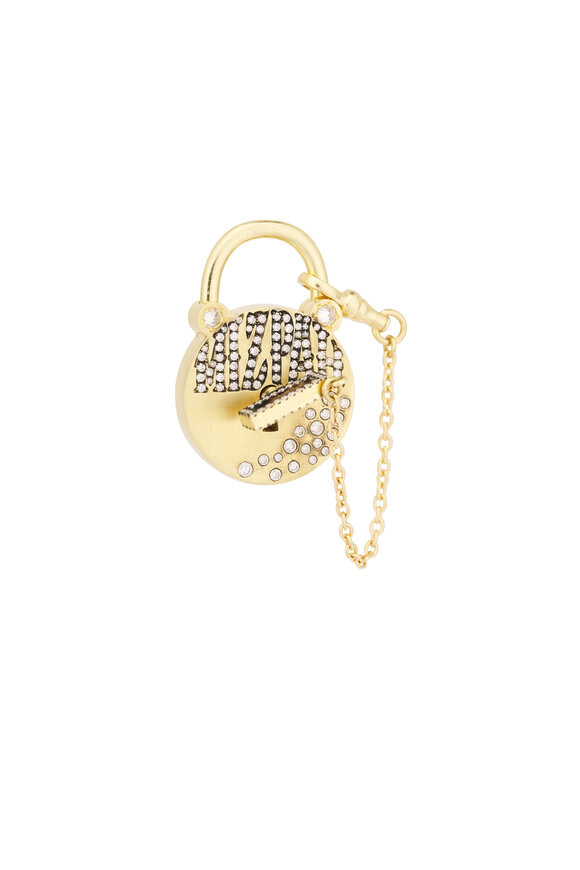 Circa 1700 18k Yellow Gold Diamond Padlock Pendant