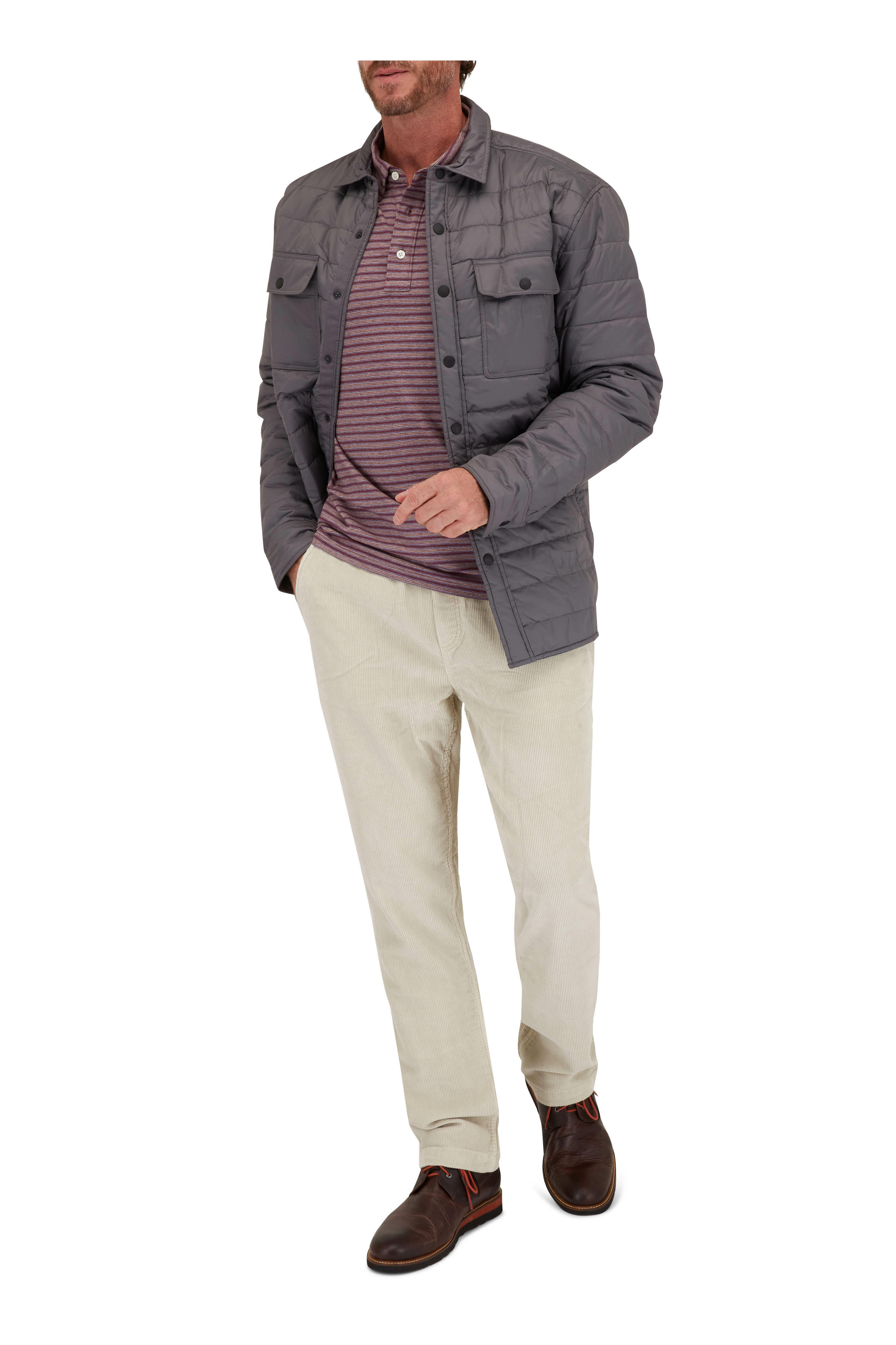 Faherty Brand - Movement™ Fremont Stripe Long-Sleeve Polo