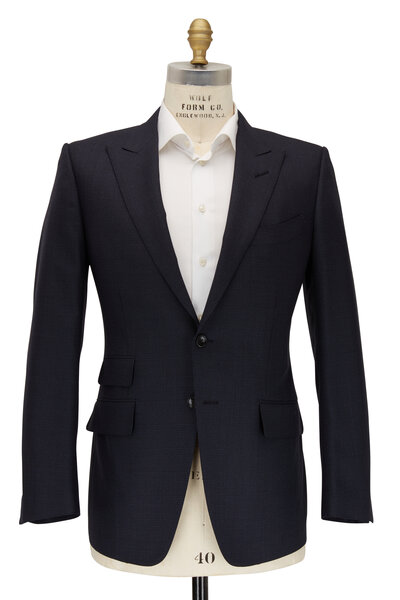 Tom Ford - O'Connor Navy Prince of Whales Peak Lapel Suit