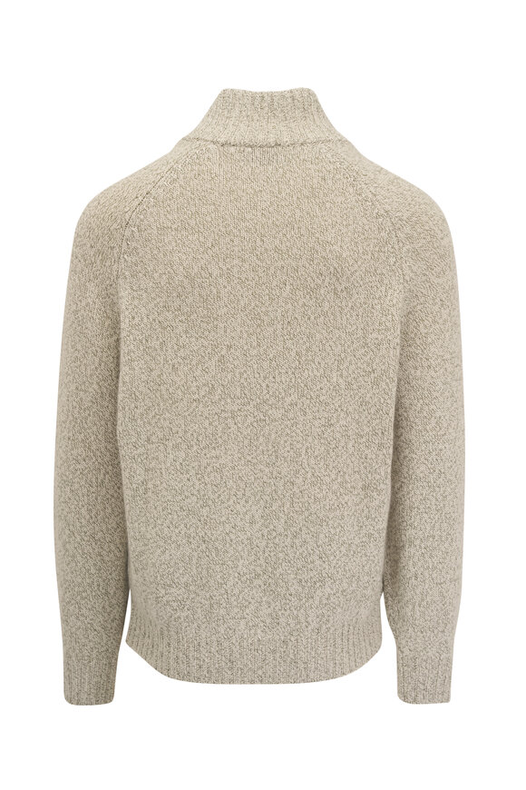 Brunello Cucinelli - Sage Mouline Cashmere Zip Cardigan