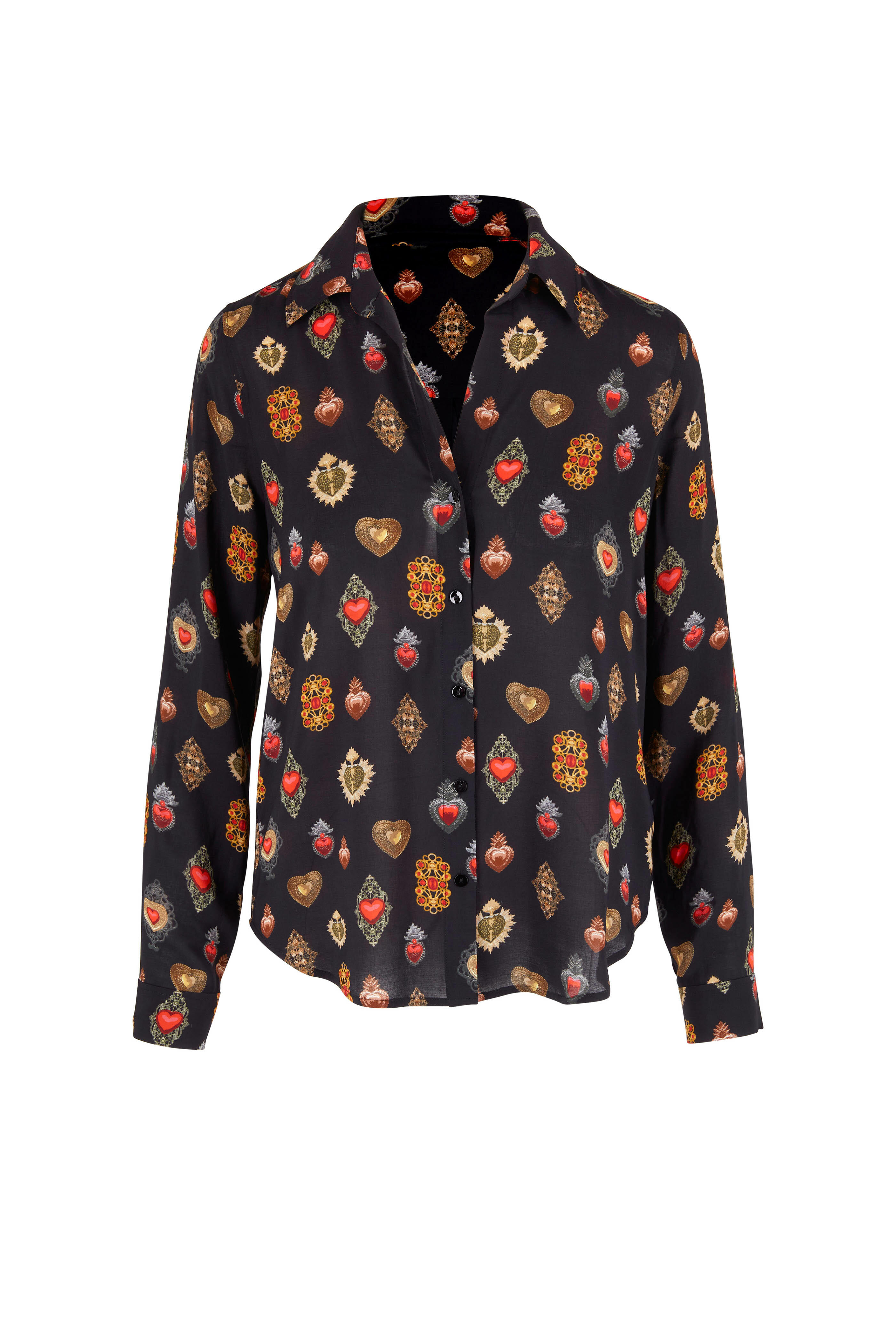 L'Agence - Holly Black Multi Jewel Print Blouse