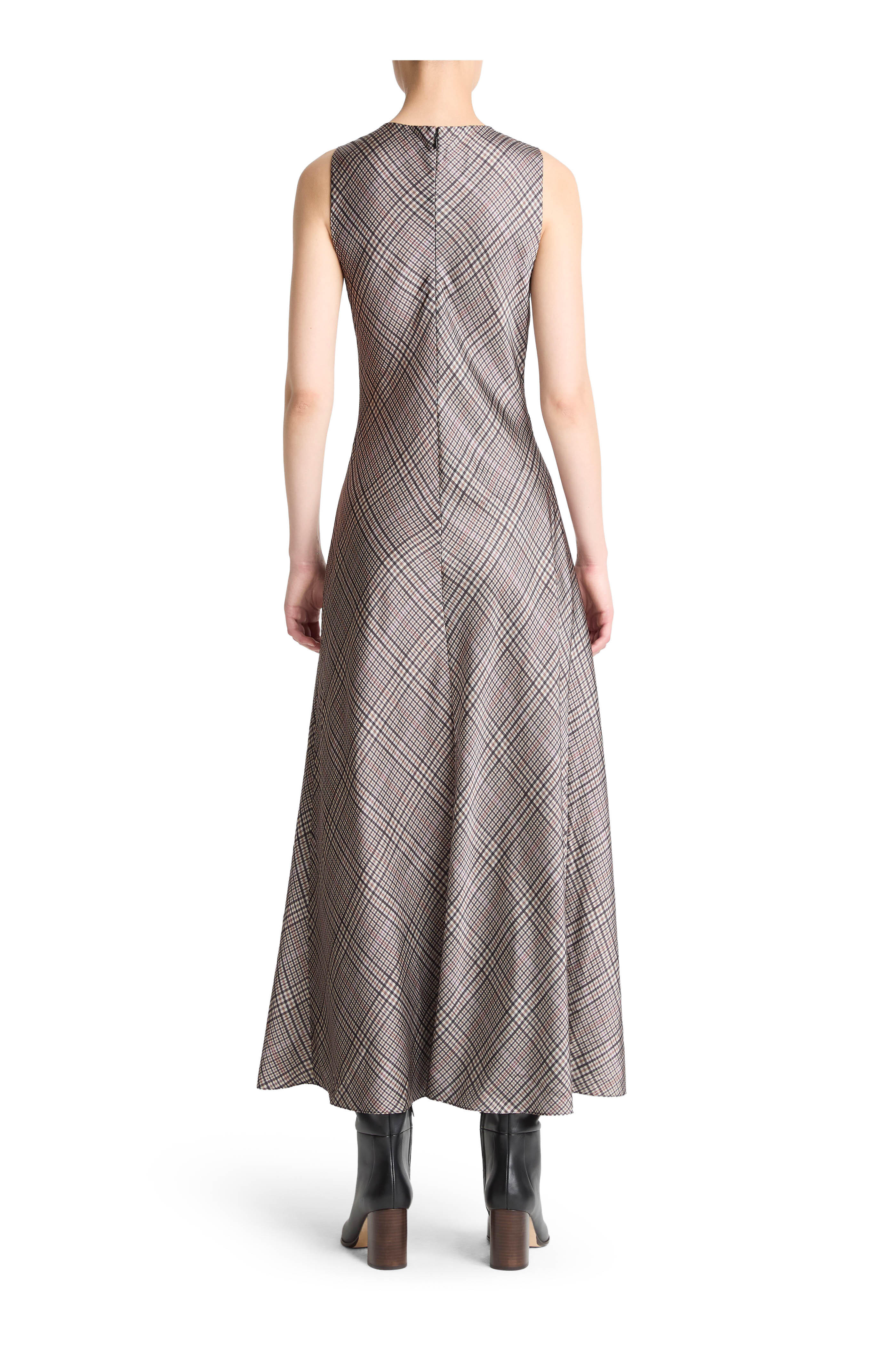 Vince - Pressed Plaid A-Line Midi Dress