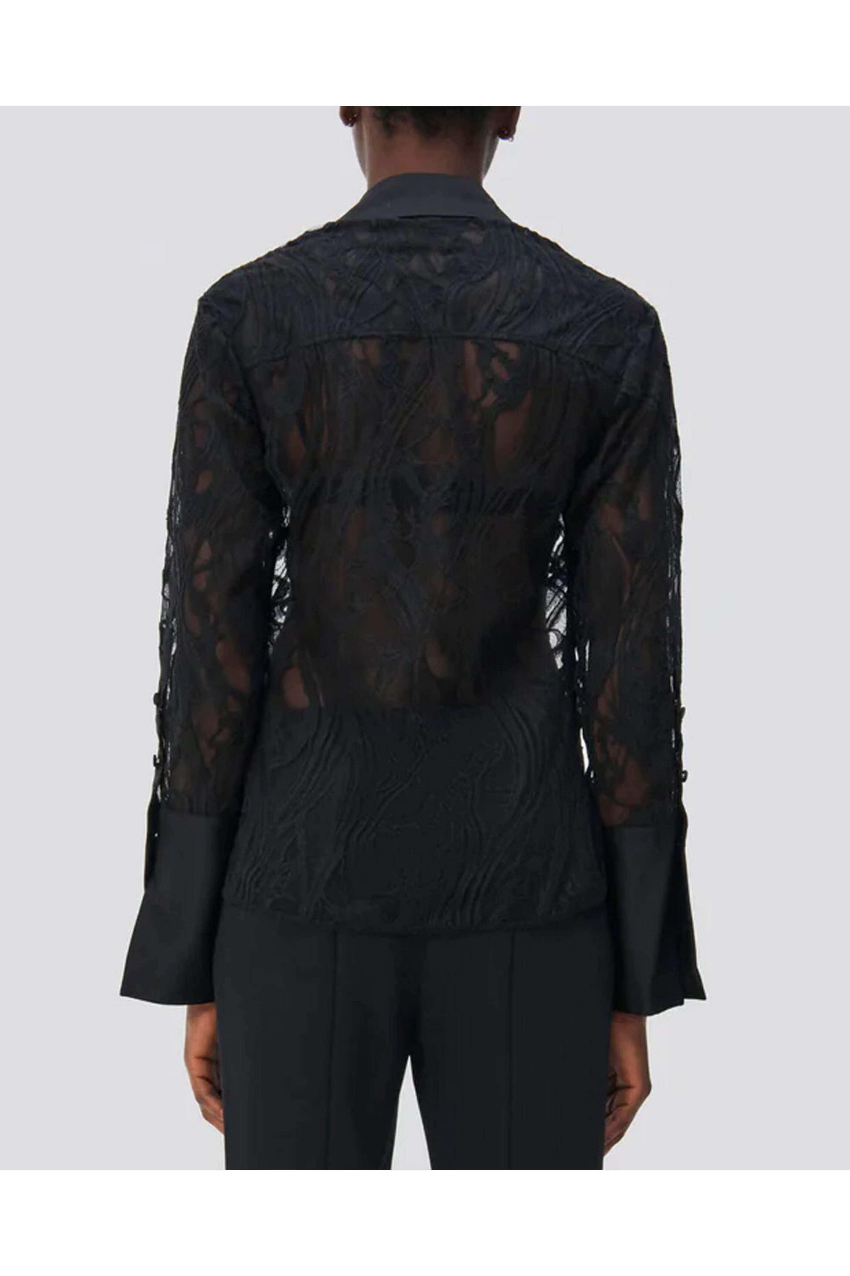 Simkhai - Black Candela Long Sleeve Lace Shirt