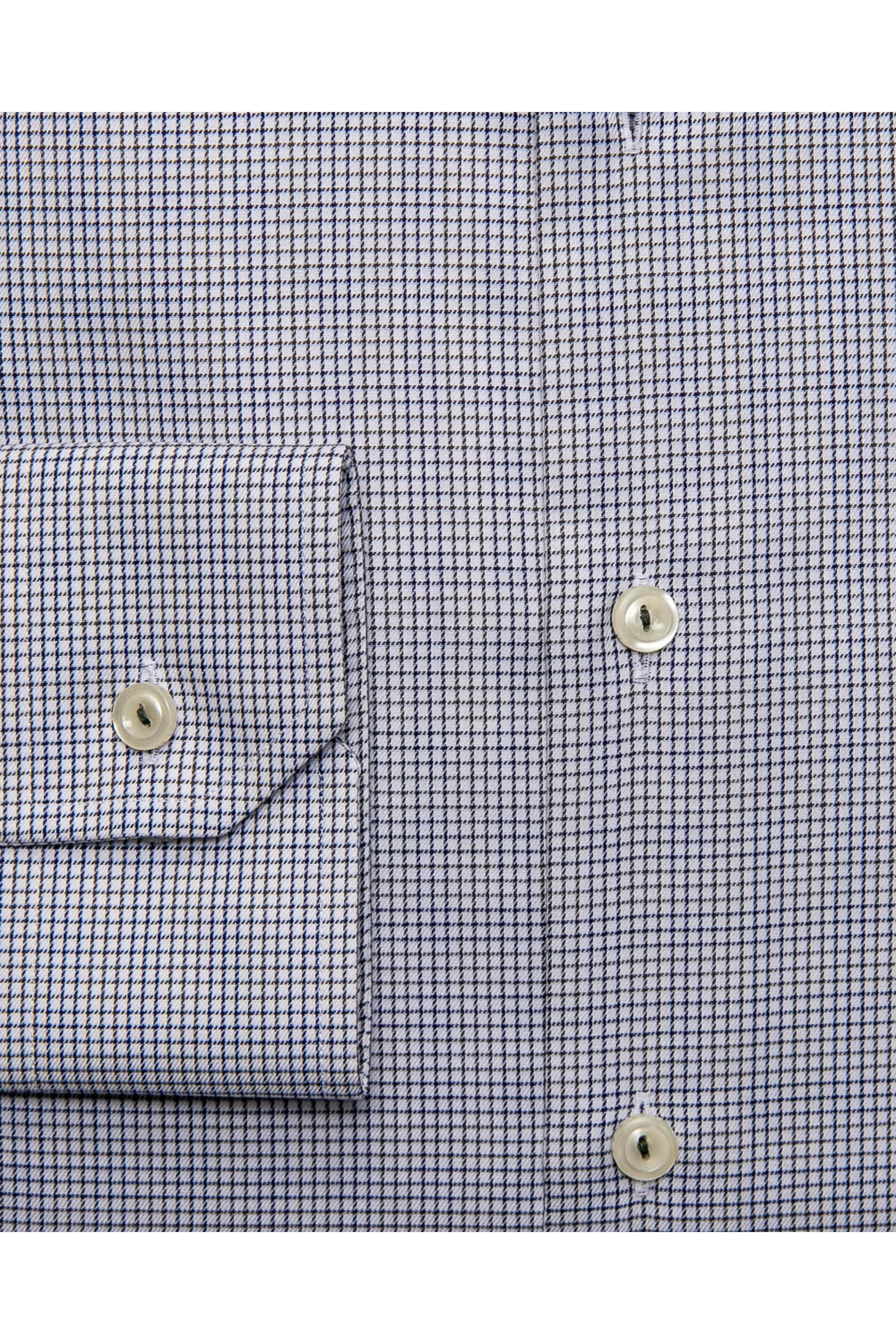 Eton - Blue and Grey Grid Check Dress Shirt