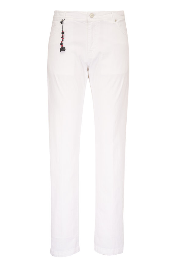 Marco Pescarolo White Stretch Cotton Five Pocket Pant - view 1