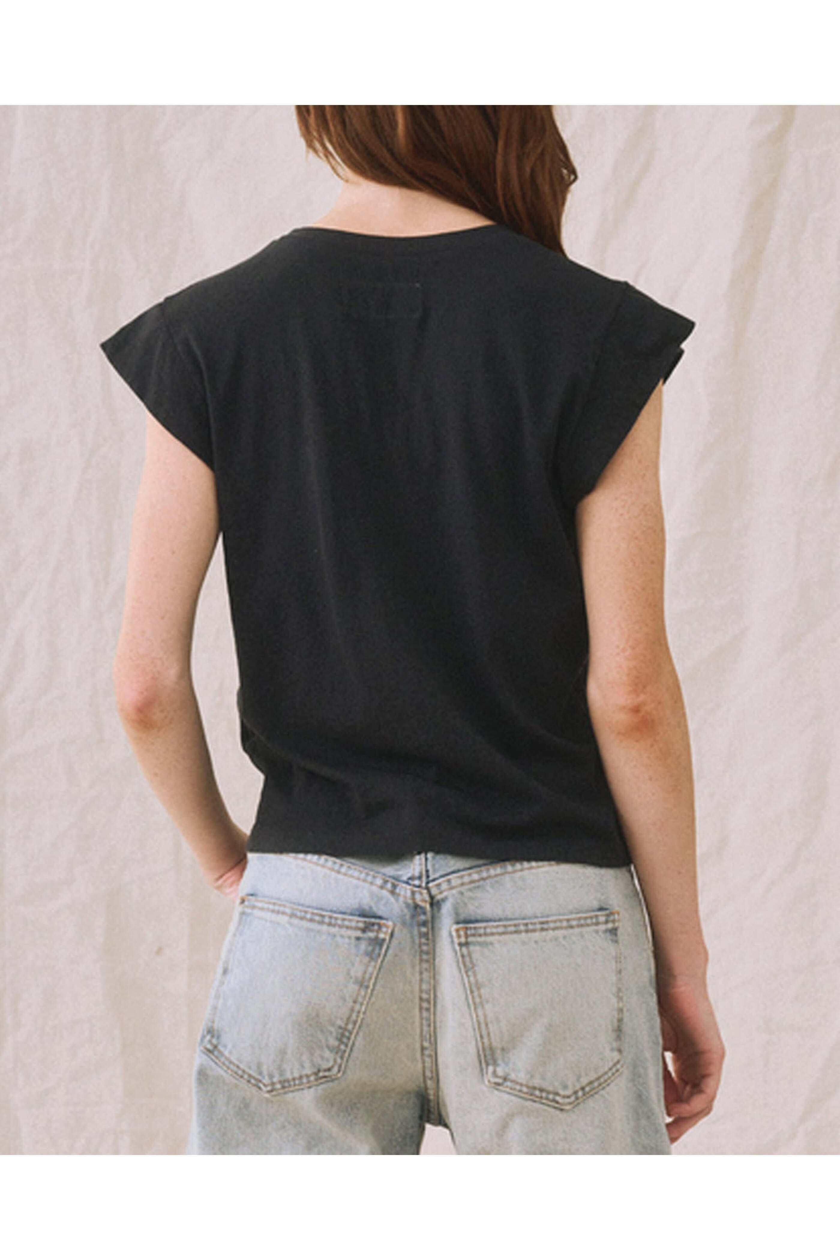 The Great - Almost Black Peak Shoulder Tee