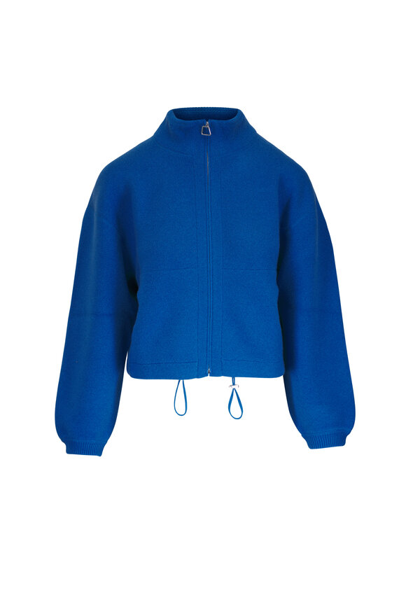 Akris Twilight Cashmere Pique Front Zip Cardigan