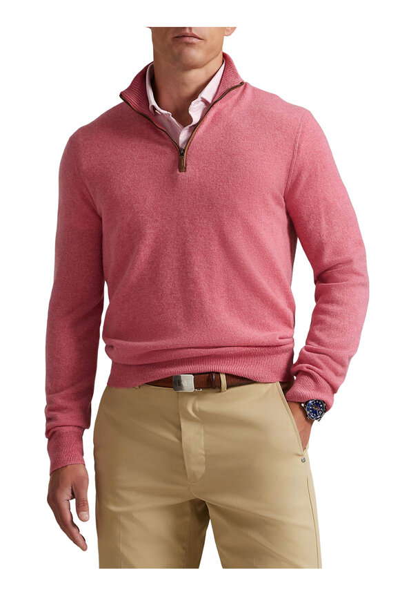 RLX Ralph Lauren Strawberry Cashmere Quarter Zip Pullover - view 2