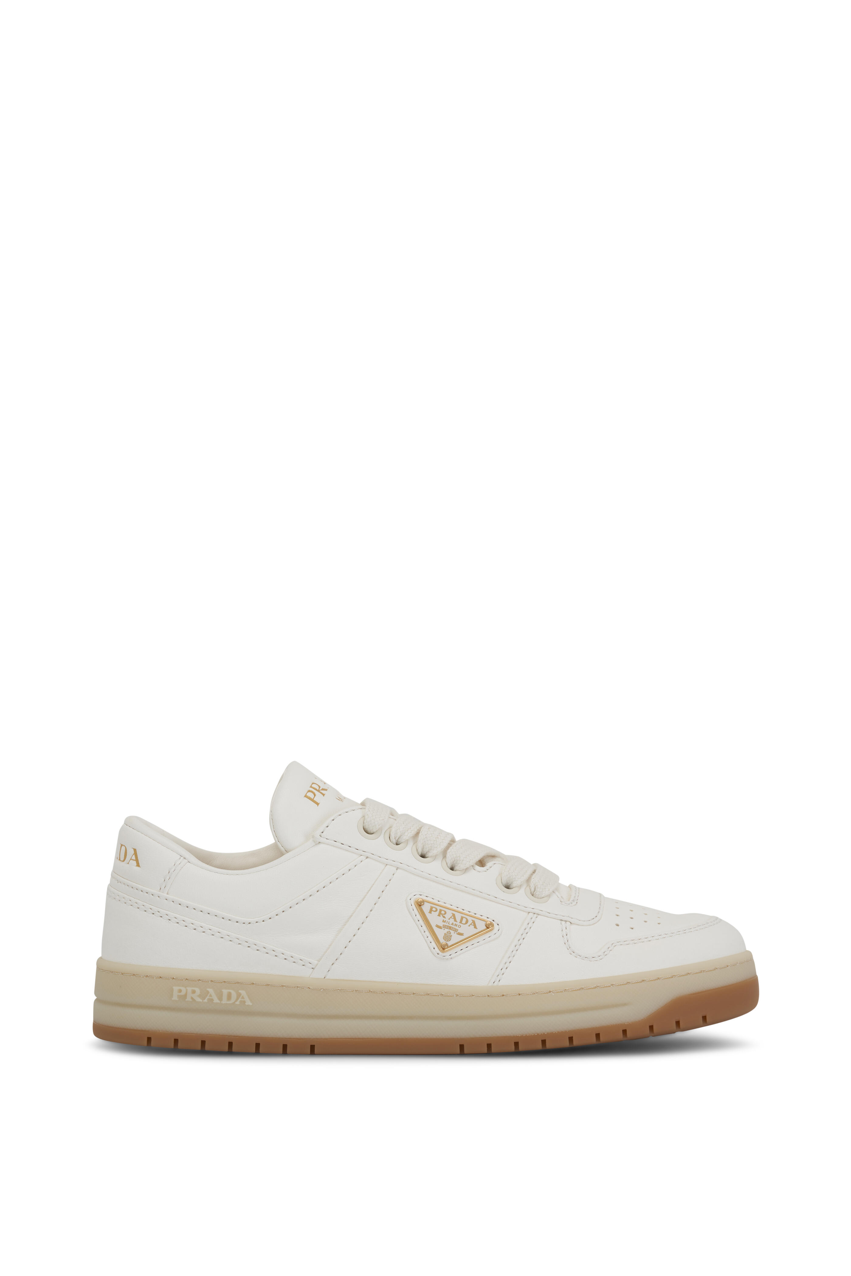 【送料&関税込】Prada Ivory Leather Sneakers Ivory Leather Sneakers | PRADA
