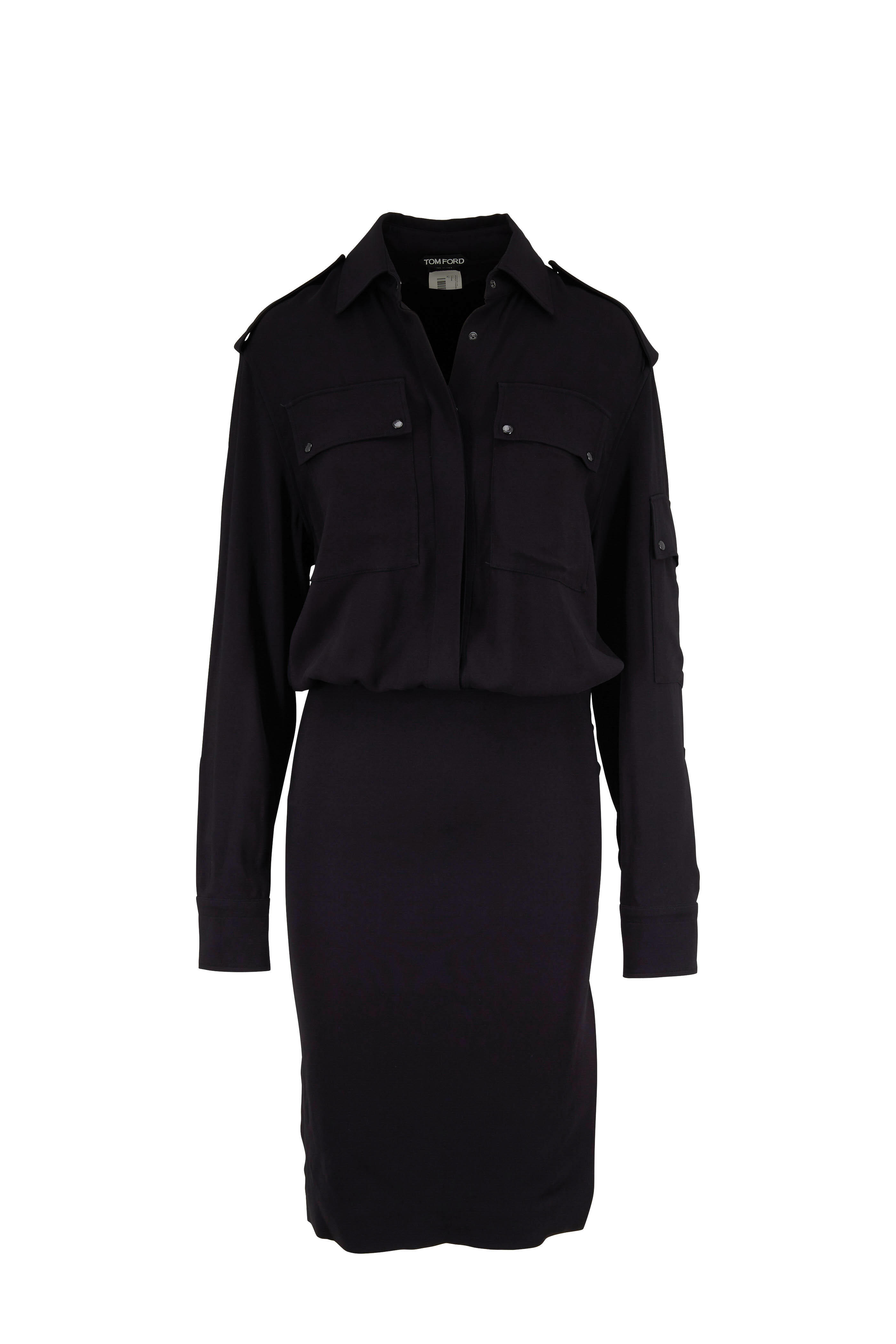 Tom Ford - Black Crêpe Blouson Shirtdress