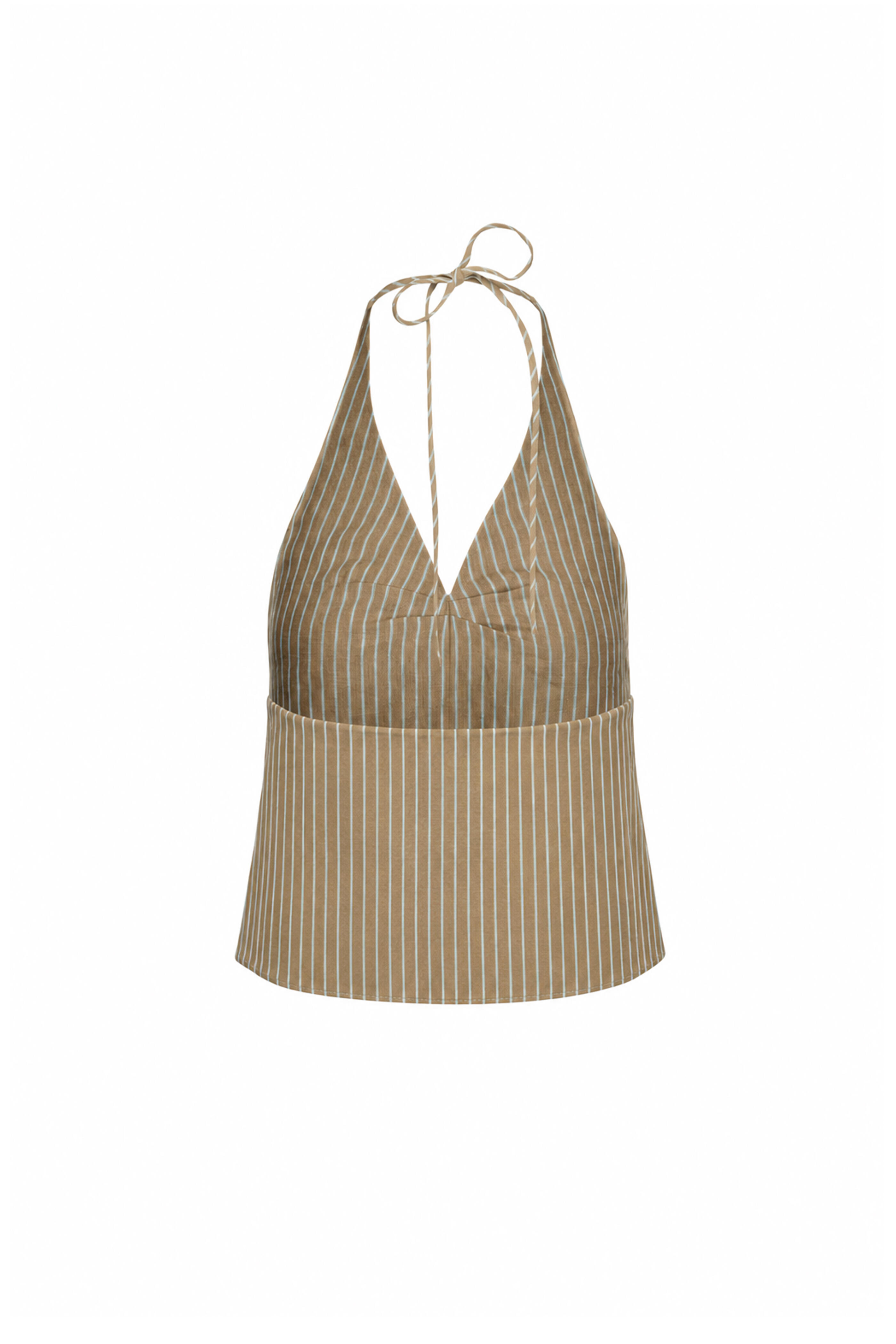 Staud - Corso Porto Stripe Linen Halter Tie Top - view 2