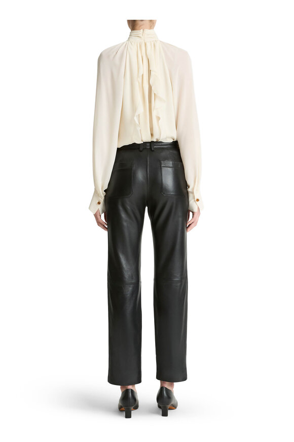 Vince Black Leather Straight Leg Pant - view 3