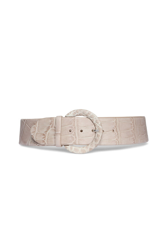 Tardini Dove Wide Contour Leather Belt - view 1