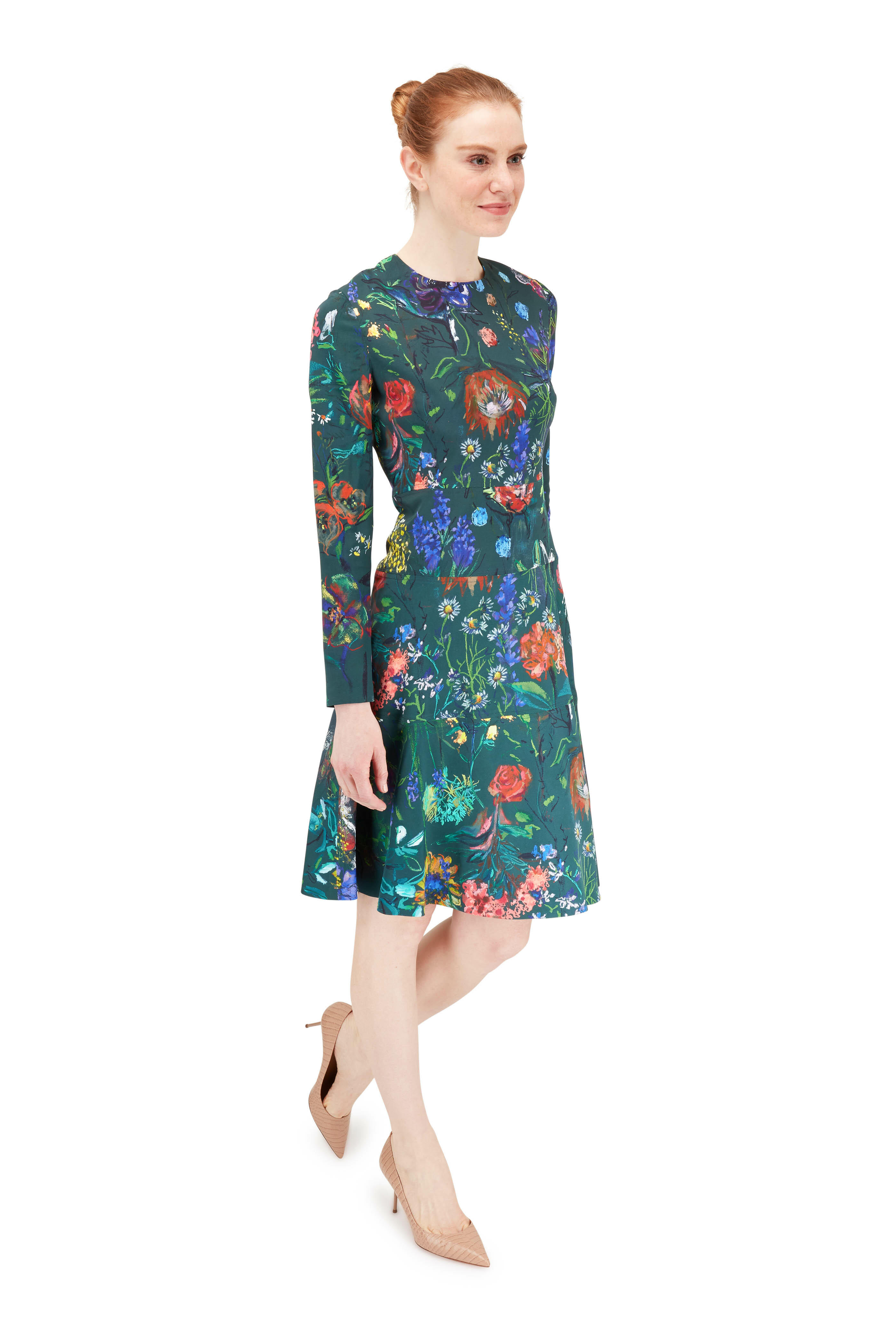 Aquazzura - Purist Dark Nude Croc Embossed Leather Pump, 75mm