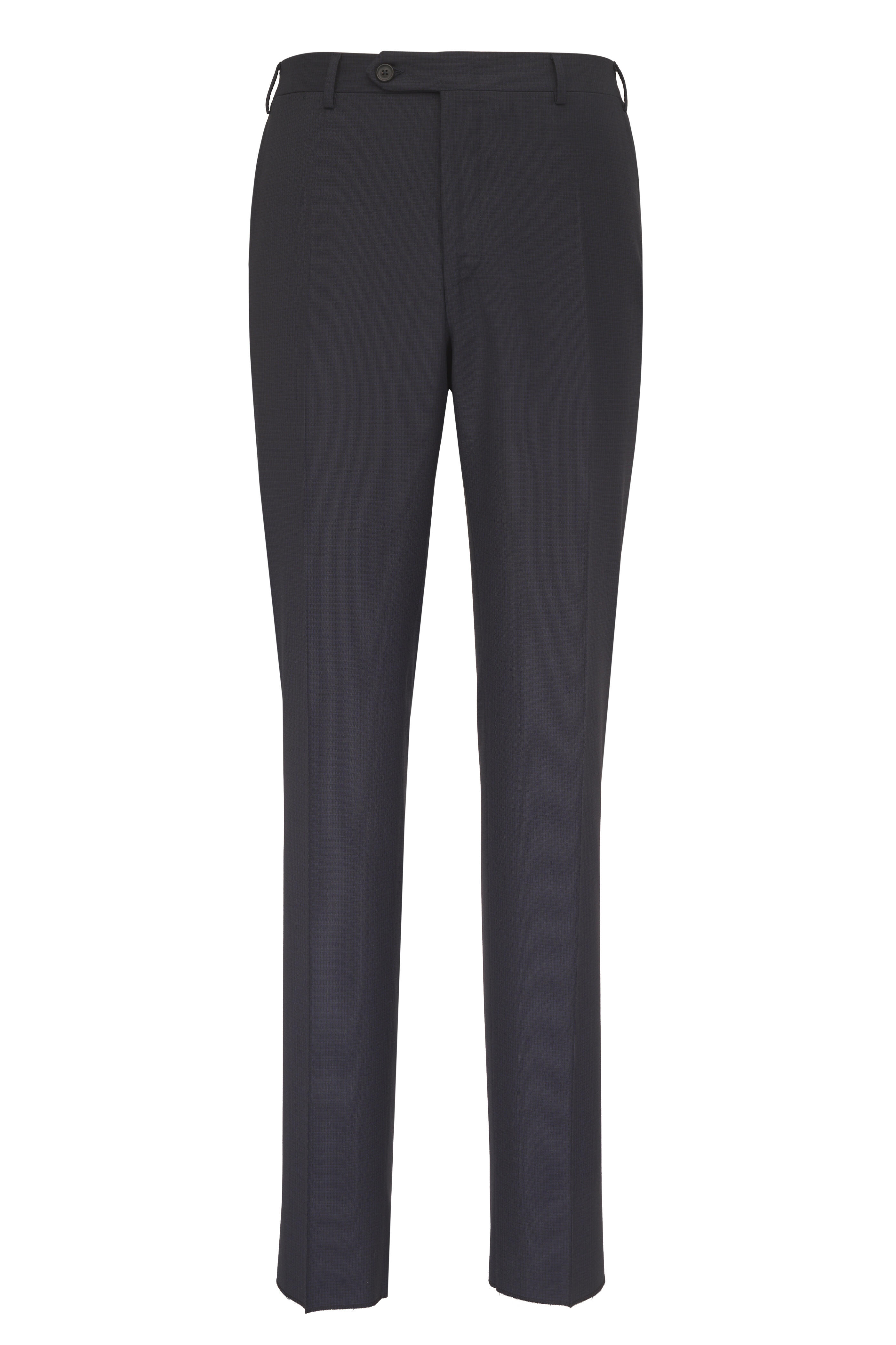 Canali - Navy Blue Wool Subtle Check Suit
