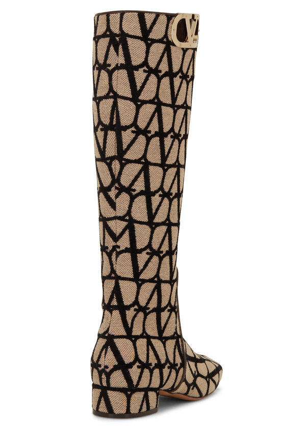 Valentino Garavani - Natural & Black VLogo Jacquard Boot