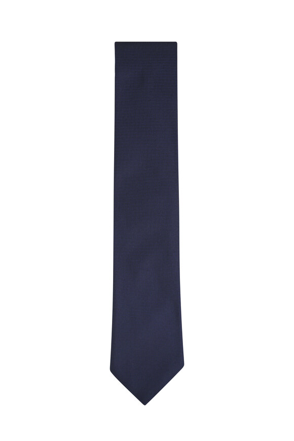 Zegna Navy Textured Silk Tie