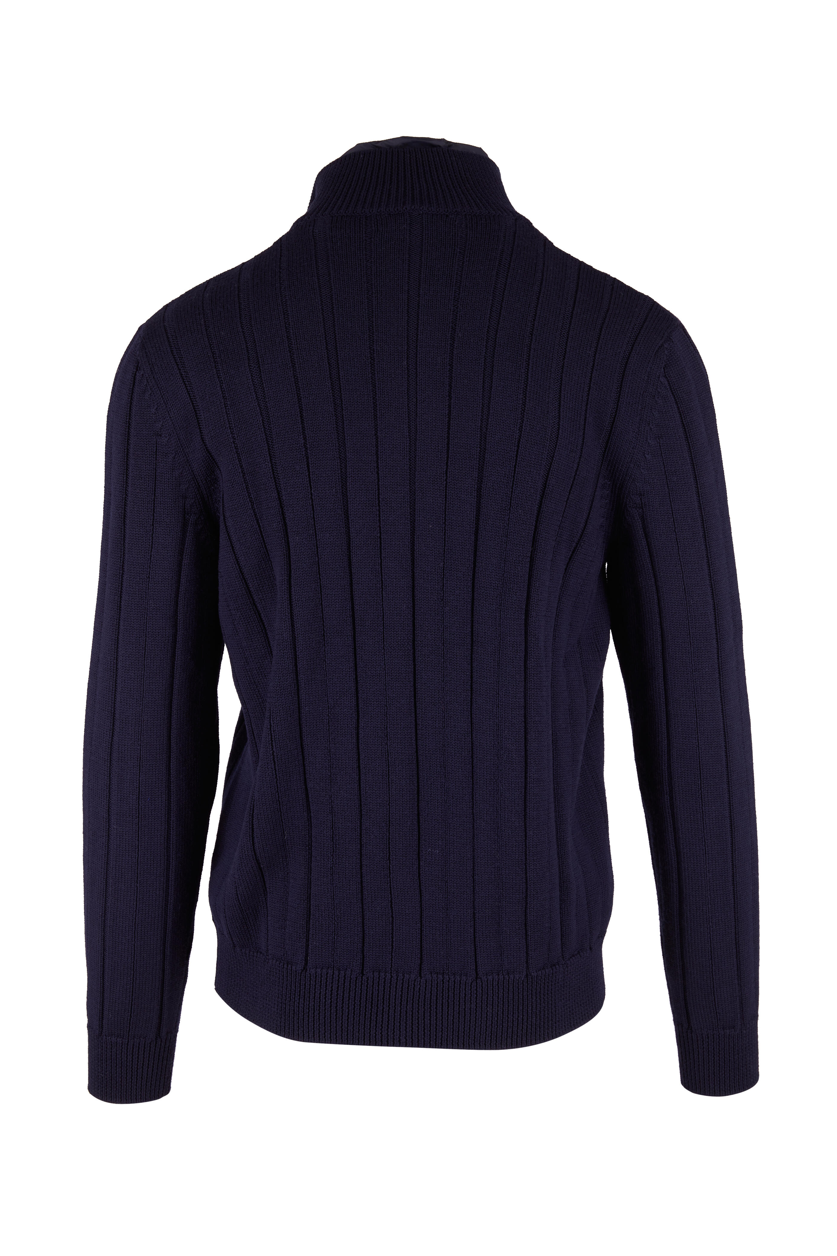 Corneliani - Navy Ribbed Wool Dickey Sweater