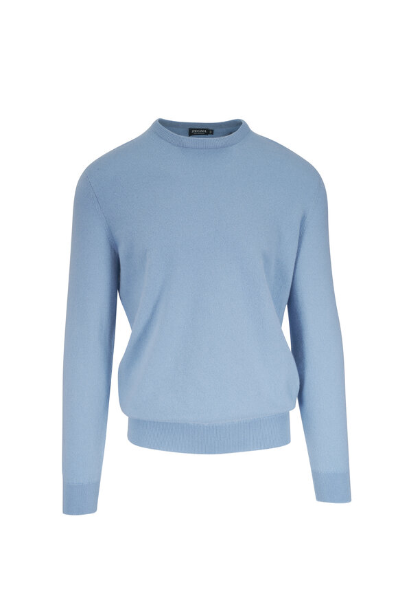 Zegna Oasi Light Blue Cashmere Sweater