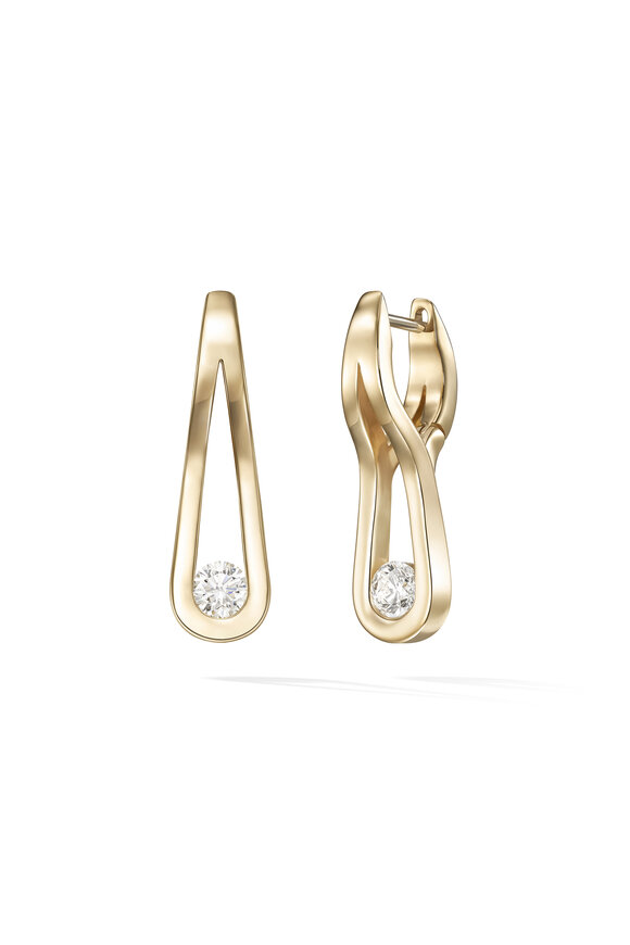 Melissa Kaye 18k Yellow Gold Medium Diamond Daphne Earrings - view 1