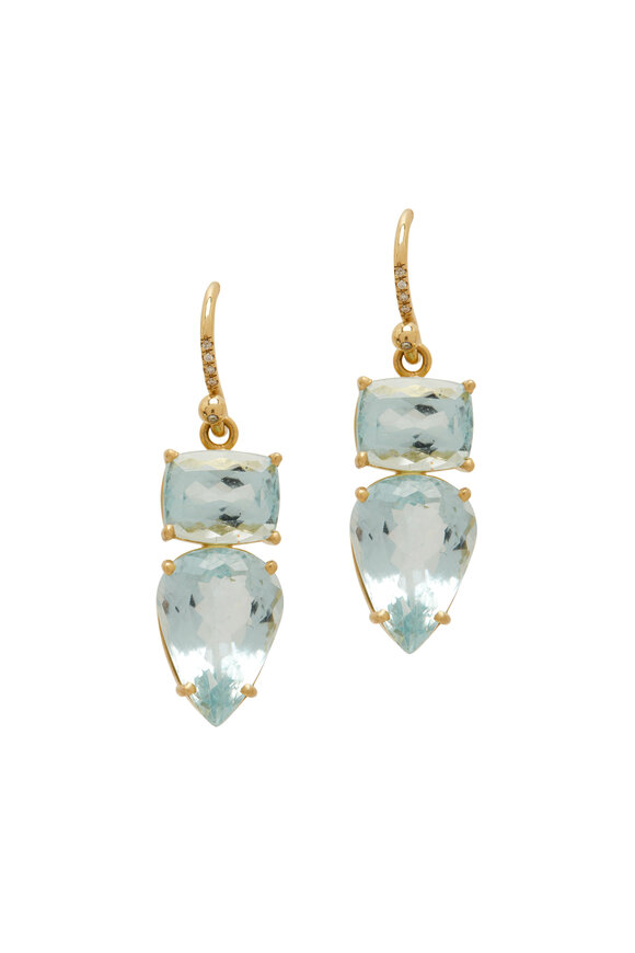 Irene Neuwirth - Gemmy Gem Aquamarine & Diamond Earrings