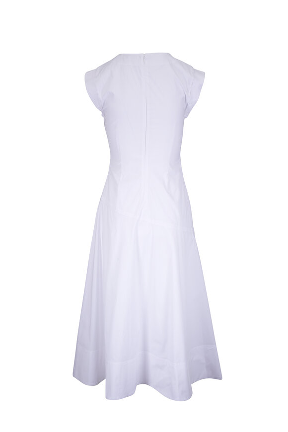 Veronica Beard Lisette White Cotton Poplin Midi Dress - view 3