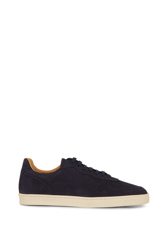 Brunello Cucinelli - Navy Blue Nubuck Leather Sneaker