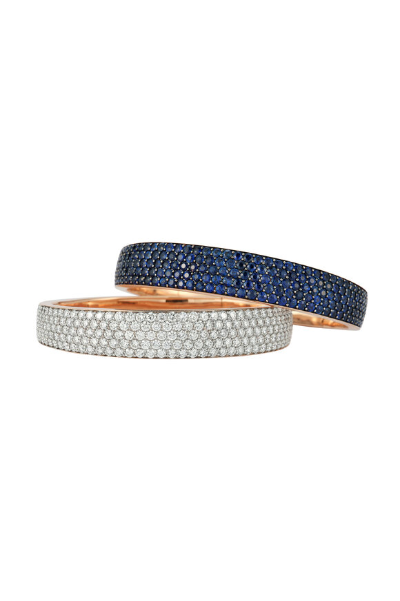 Walters Faith - Lytton 18K Rose Gold & Blue Sapphire Bombe Bangle