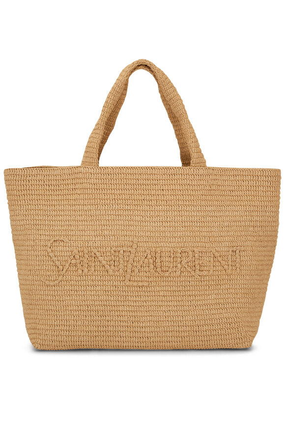 Saint Laurent Saint Laurent Natural Raffia Shopping Tote 