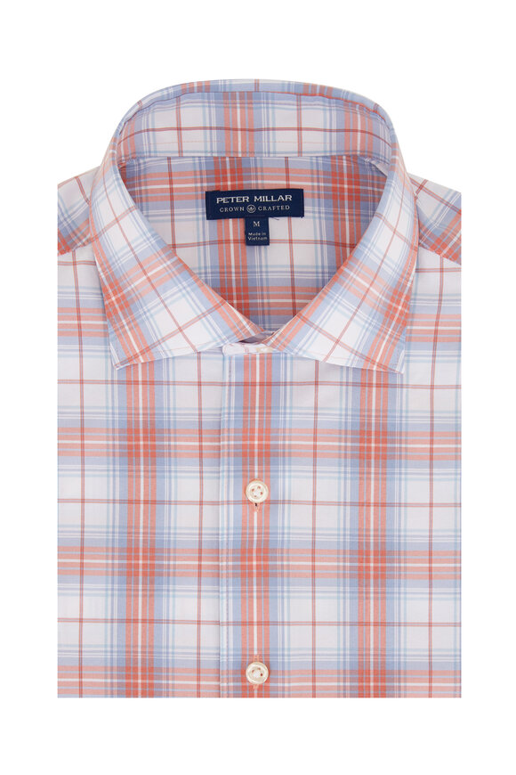 Peter Millar - Summer Pink Plaid Performance Poplin Sport Shirt