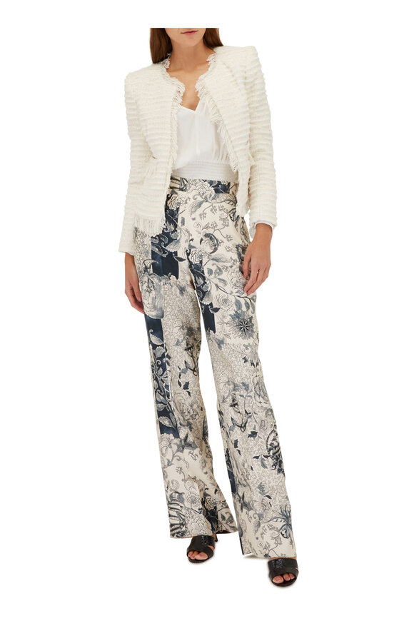 Etro - Beige Multi Print Silk Pant