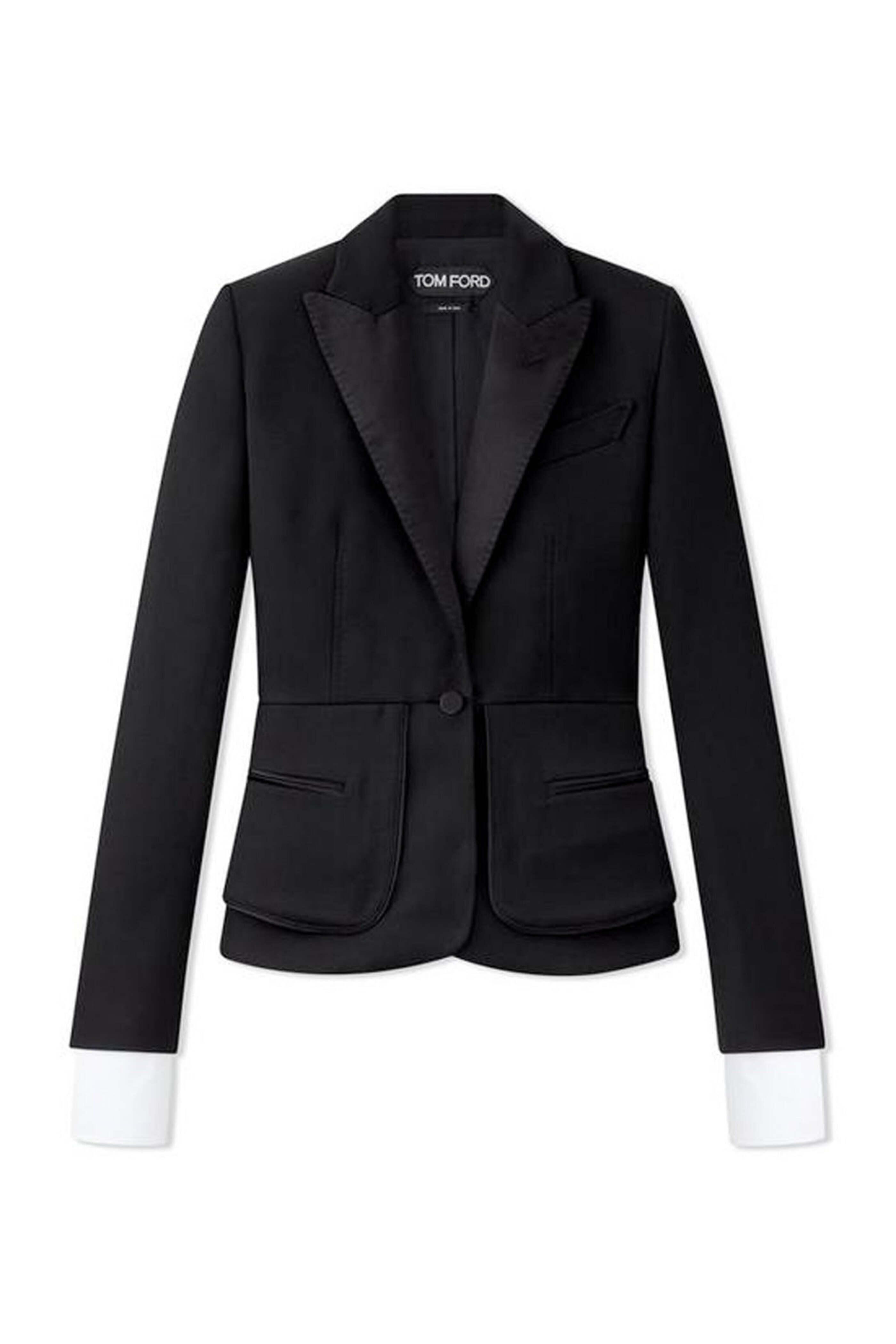 Tom Ford - Black Gran De Poudre Tuxedo Fitted Jacket