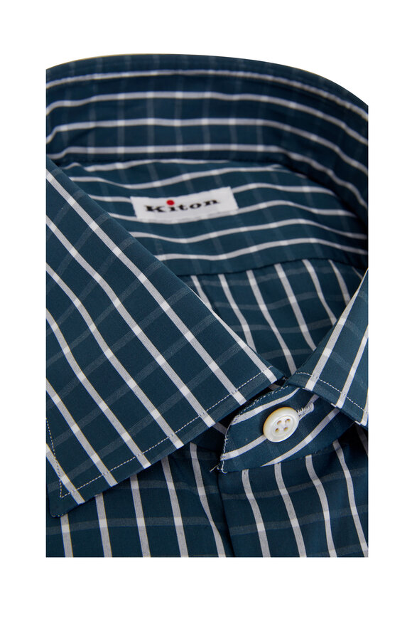 Kiton - Green Slate Check Dress Shirt