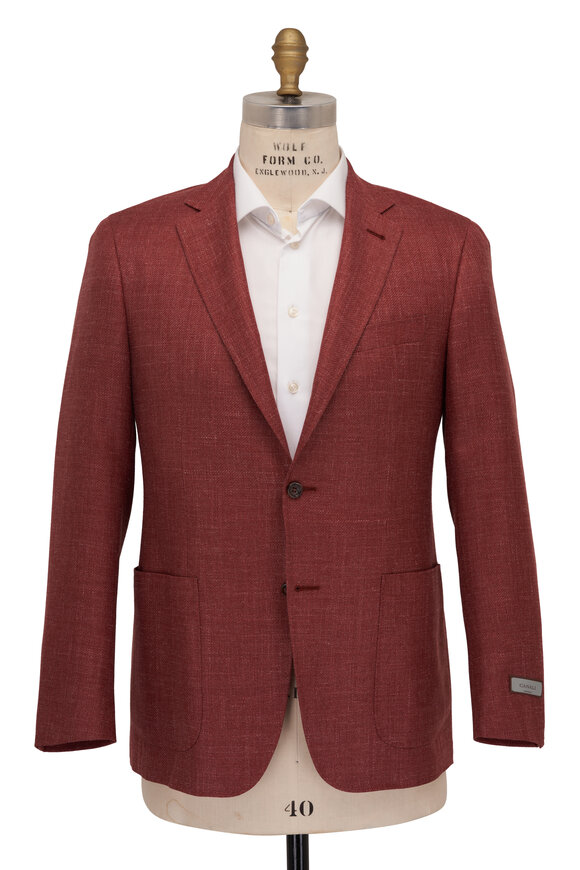Canali - Solid Strawberry Wool Blend Sportcoat