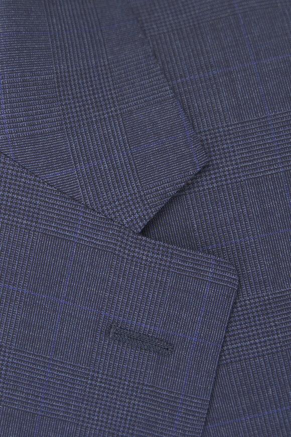 Canali Navy Plaid Wool Suit - view 3